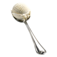 3D Rendering of a Ice Cream on a Spoon on Transparent Background png