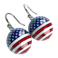 3D Rendering of a Earrings with USA Flag on it on Transparent Background png