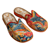 3D Rendering of a Woman Indian Traditional Slippers on Transparent Background png