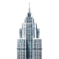 3D Rendering of a Big Skyscraper Building on Transparent Background png