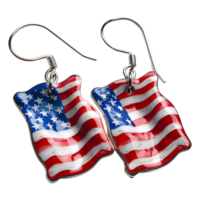 3D Rendering of a Earrings with USA Flag on it on Transparent Background png