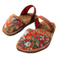 3D Rendering of a Woman Indian Traditional Slippers on Transparent Background png