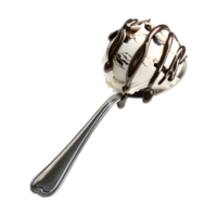 3D Rendering of a Ice Cream on a Spoon on Transparent Background png