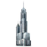 3D Rendering of a Big Skyscraper Building on Transparent Background png