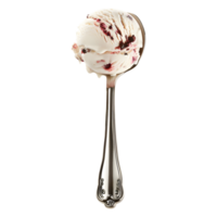 3D Rendering of a Ice Cream on a Spoon on Transparent Background png