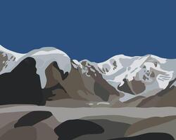 Illustration of a beautiful mountain landscape. vector