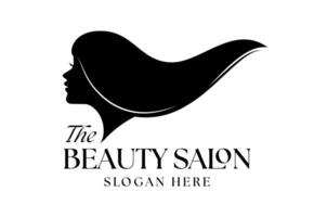 beautiful woman bun hair style silhouette illustration vector