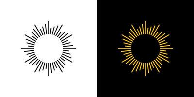 sun light logo line sunrise burst shine sun shine or firework vector