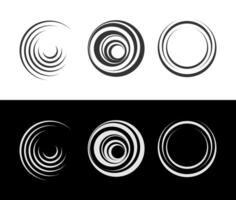 Spiral swirl vortex circle logo icon line round twist vector