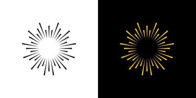 Line burst sun symbol. sunrise starburst flash radial firework vector