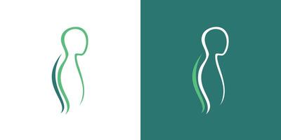 Human body logo icon outline design medical health care vector