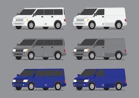 multiple type of van automobile vehicle vector