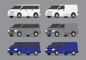 multiple type of van automobile vehicle vector