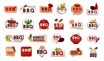 The set of bbq logo in a Illustration for summer time, picnic vector