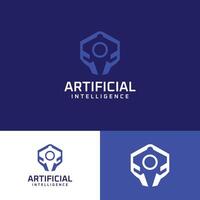 artificial inteligencia logo modelo vector