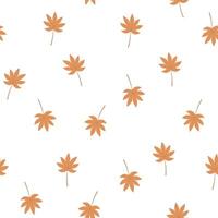 Colorful autumn seamless pattern with fall leaves. Repeating pattern for your design.. Hand-drawn illustration. vector