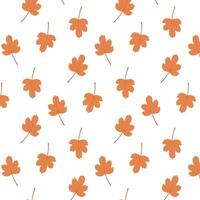 Colorful autumn seamless pattern with fall leaves. Hand-drawn illustration. vector