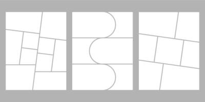 Minimalistic geometric photo frame layout for photo albums, wedding photo. 8,5 to 11 in proportion vector