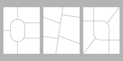 Minimalistic geometric photo frame layout for photo albums, wedding photo. 8,5 to 11 in proportion vector