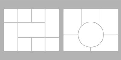 Minimalistic geometric photo frame layout for photo albums, wedding photo. 8,5 to 11 in proportion vector