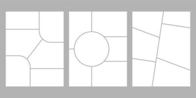 Minimalistic geometric photo frame layout for photo albums, wedding photo. 8,5 to 11 in proportion vector