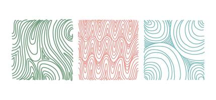 Abstract background of curved hand drawn lines. Pencil scribble set. exercises for graphics, big and small waves, circles. Childish drawing. Wavy lines. Illustration. vector