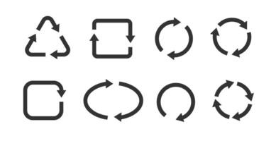 Recycling icons, recycle logo symbol, green recycle or recycling arrows vector