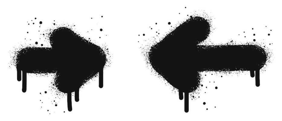 Spray painted graffiti Arrow in black over white. isolated on white background