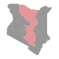 oriental provincia mapa, administrativo división de Kenia. ilustración. vector
