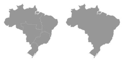 Brazil map with regions. Illustration. vector