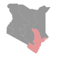 Coast Province map, administrative division of Kenya. illustration. vector