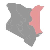 North Eastern Province map, administrative division of Kenya. illustration. vector