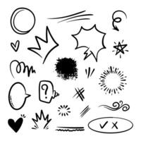 Hand drawn collection of doodle vector