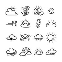 set of weather doodle elements, for design purposes vector