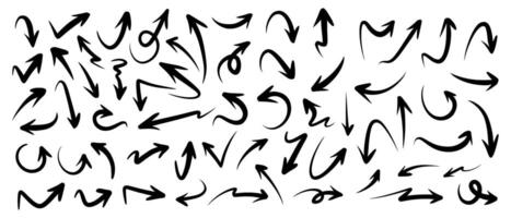 hand drawn arrow set. Doodle illustration. vector