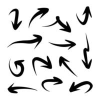 hand doodle arrow set vector