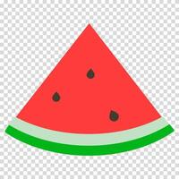 Sectional slice of juicy watermelon, berry, natural product, harvest, flat design, simple image, cartoon style. Healthy eating concept. line icon for business and advertising vector