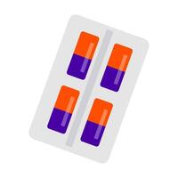 pastillas, paquete de pilas, medicamento, agudo color transición, el plastico, salud cuidado, plano diseño, diferente colores, sencillo imagen, dibujos animados estilo. línea icono para negocio y publicidad vector