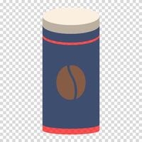 Container for storing fresh coffee beans, coffee bean icon, flat design, simple image, cartoon style. Advertising coffee shop and restaurant concept. line icon for business and advertising vector