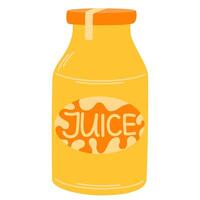 Fresco naranja jugo en vaso frasco. Fruta beber, verano limonada en botella. agrios sabroso sazonado refrescante bebida. sano natural refresco. plano ilustración aislado vector