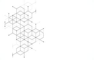 resumen geométrico cajas modelo punto línea conexión antecedentes. moderno tecnología con cuadrado malla. geométrico en blanco antecedentes con líneas. cubo célula vector