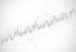 Business candle stick graph chart of stock market investment trading on dark background design. Bullish point, Trend of graph vector