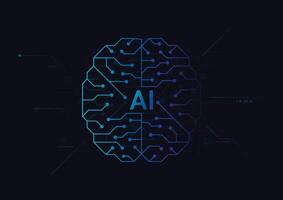 Artificial intelligence chipset on circuit board in futuristic concept technology artwork for web, banner, card, cover vector