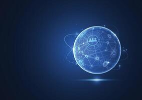 Global network connection. World map point and line composition concept of global business vector