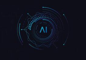 Artificial intelligence chipset on circuit board in futuristic concept technology artwork for web, banner, card, cover vector