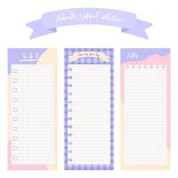 Adorable Notepad Collection, to do list, journal, paper illustration vector