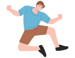 Man celebration jumping illustration. vector