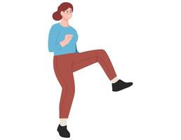 Woman dancing jump illustration. vector