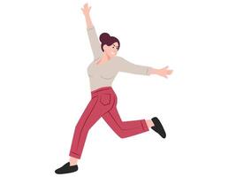 Woman jumping exercise illustration. vector