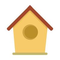 Birdhouse, birdhouse, handmade, flat design, warm colors, simple image, cartoon style. Concept of caring for birds and the environment. line icon for business and advertising vector